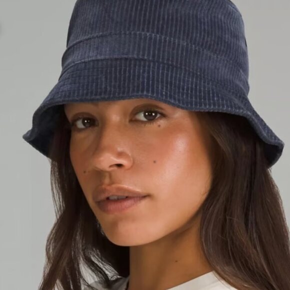 Lululemon Corduroy Bucket Sun Hat TRNV True Navy Blue M/L New NWT - Picture 2 of 10